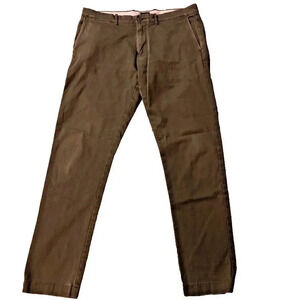 J Crew Slim-Fit Stretch Chino Pant Waist 33” Inseam 32” Olive Green E1589
